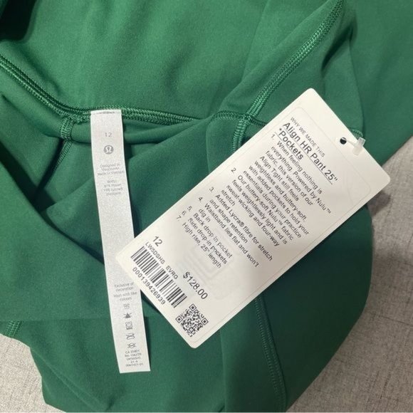Lululemon Align High Rise Pants Leggings w Pockets Everglade Green 12 14 Nwt - Picture 8 of 9